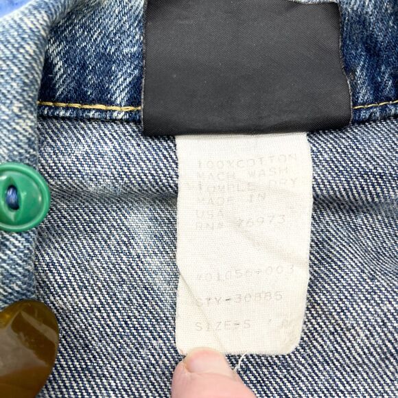 VTG 80s Y Womens Denim Jacket Size Small Buttons Retro Funky Preppy Maximalist - Picture 5 of 9